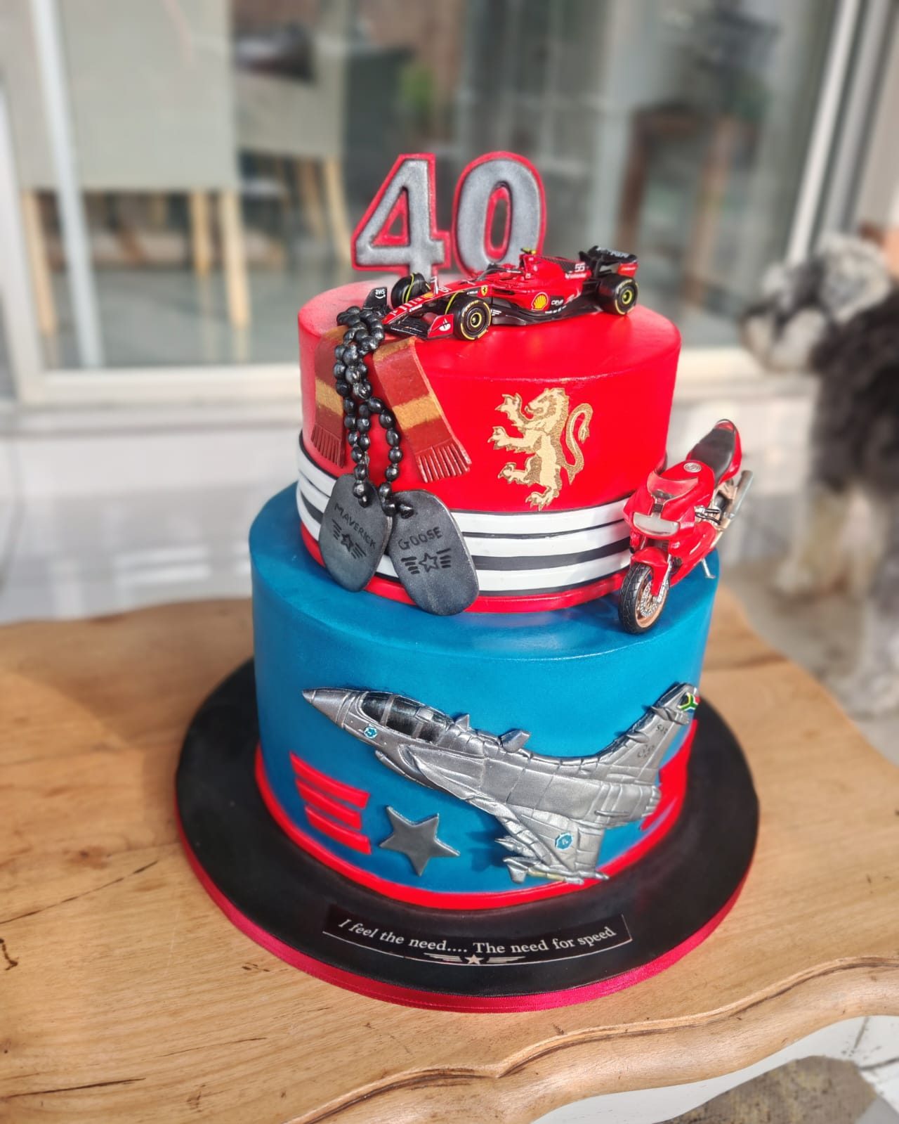 Themed 40th birthday cake